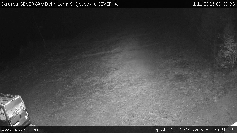 Ski areál SEVERKA v Dolní Lomné - Sjezdovka SEVERKA - 1.11.2025 v 00:30 Ski areál SEVERKA v Dolní Lomné - Sjezdovka SEVERKA - 1.11.2025 v 00:30