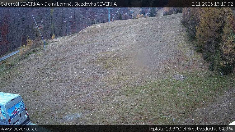 Ski areál SEVERKA v Dolní Lomné - Sjezdovka SEVERKA - 2.11.2025 v 16:10 Ski areál SEVERKA v Dolní Lomné - Sjezdovka SEVERKA - 2.11.2025 v 16:10