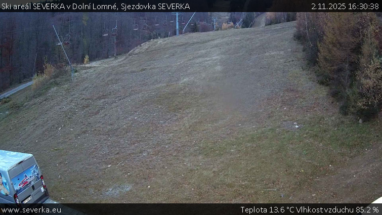 Ski areál SEVERKA v Dolní Lomné - Sjezdovka SEVERKA - 2.11.2025 v 16:30 Ski areál SEVERKA v Dolní Lomné - Sjezdovka SEVERKA - 2.11.2025 v 16:30