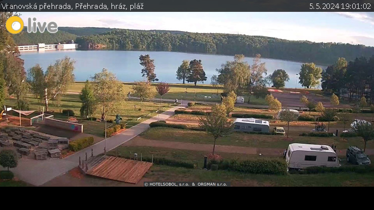 Vranovská přehrada - Přehrada, hráz, pláž - 5.5.2024 v 19:01