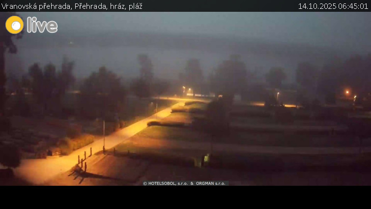 Vranovská přehrada - Přehrada, hráz, pláž - 14.10.2025 v 06:45 Vranovská přehrada - Přehrada, hráz, pláž - 14.10.2025 v 06:45