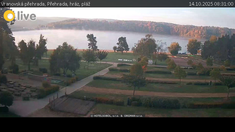 Vranovská přehrada - Přehrada, hráz, pláž - 14.10.2025 v 08:31 Vranovská přehrada - Přehrada, hráz, pláž - 14.10.2025 v 08:31