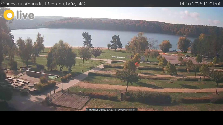 Vranovská přehrada - Přehrada, hráz, pláž - 14.10.2025 v 11:01 Vranovská přehrada - Přehrada, hráz, pláž - 14.10.2025 v 11:01