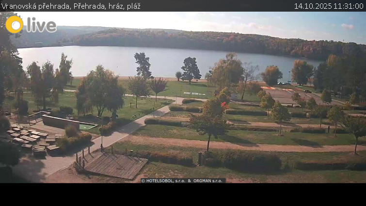 Vranovská přehrada - Přehrada, hráz, pláž - 14.10.2025 v 11:31 Vranovská přehrada - Přehrada, hráz, pláž - 14.10.2025 v 11:31