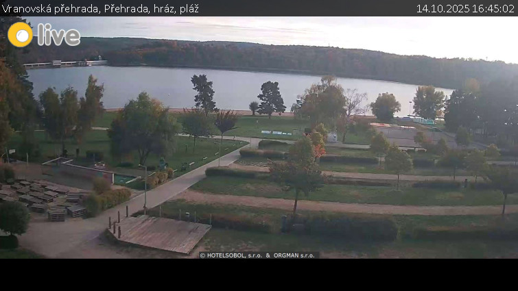 Vranovská přehrada - Přehrada, hráz, pláž - 14.10.2025 v 16:45 Vranovská přehrada - Přehrada, hráz, pláž - 14.10.2025 v 16:45