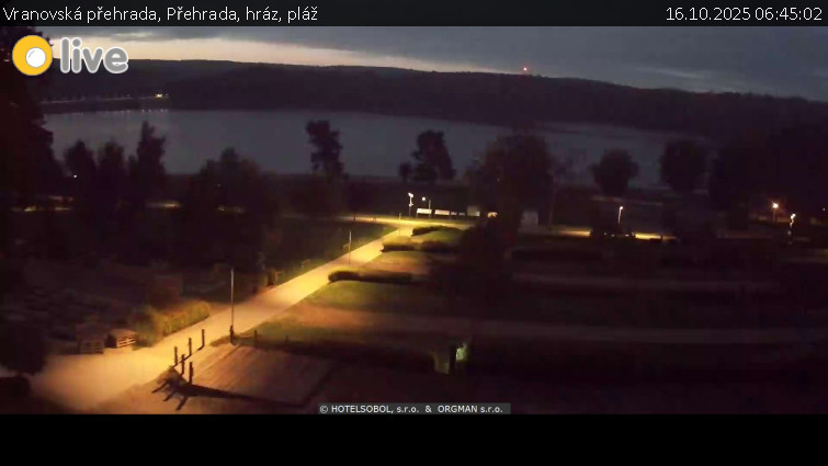 Vranovská přehrada - Přehrada, hráz, pláž - 16.10.2025 v 06:45 Vranovská přehrada - Přehrada, hráz, pláž - 16.10.2025 v 06:45