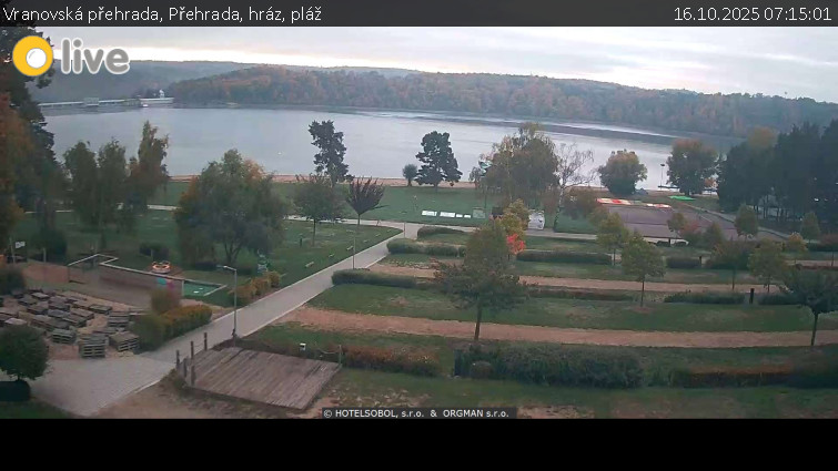 Vranovská přehrada - Přehrada, hráz, pláž - 16.10.2025 v 07:15 Vranovská přehrada - Přehrada, hráz, pláž - 16.10.2025 v 07:15