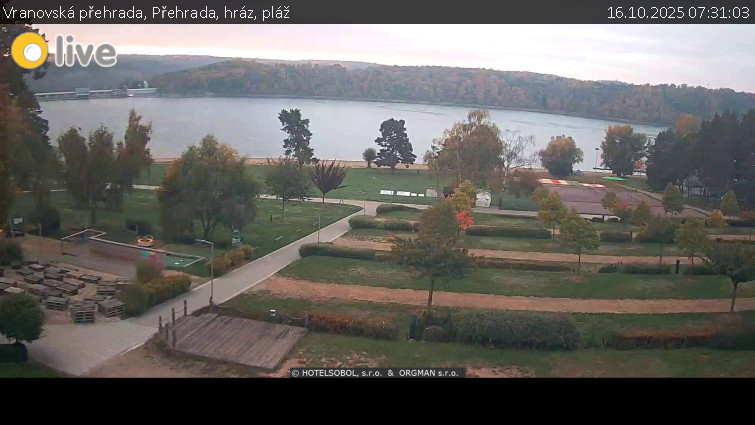 Vranovská přehrada - Přehrada, hráz, pláž - 16.10.2025 v 07:31 Vranovská přehrada - Přehrada, hráz, pláž - 16.10.2025 v 07:31