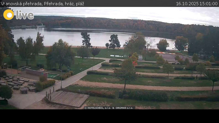 Vranovská přehrada - Přehrada, hráz, pláž - 16.10.2025 v 15:01 Vranovská přehrada - Přehrada, hráz, pláž - 16.10.2025 v 15:01