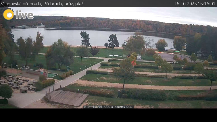 Vranovská přehrada - Přehrada, hráz, pláž - 16.10.2025 v 16:15 Vranovská přehrada - Přehrada, hráz, pláž - 16.10.2025 v 16:15