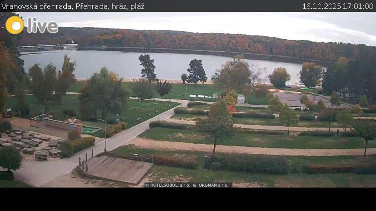 Vranovská přehrada - Přehrada, hráz, pláž - 16.10.2025 v 17:01 Vranovská přehrada - Přehrada, hráz, pláž - 16.10.2025 v 17:01