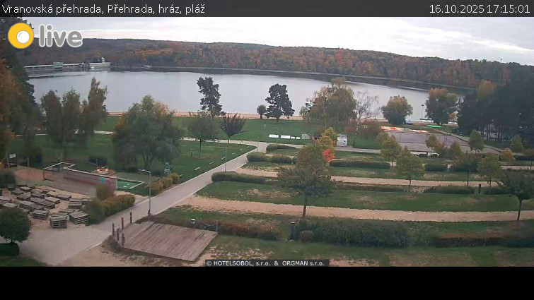 Vranovská přehrada - Přehrada, hráz, pláž - 16.10.2025 v 17:15 Vranovská přehrada - Přehrada, hráz, pláž - 16.10.2025 v 17:15