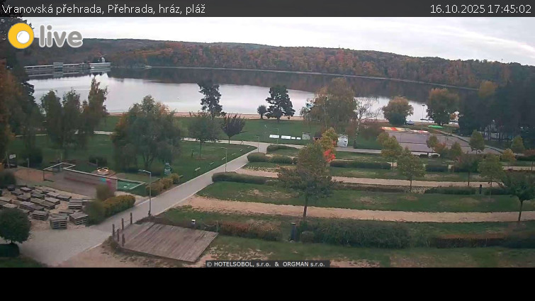 Vranovská přehrada - Přehrada, hráz, pláž - 16.10.2025 v 17:45 Vranovská přehrada - Přehrada, hráz, pláž - 16.10.2025 v 17:45