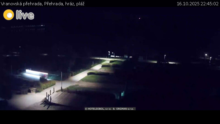 Vranovská přehrada - Přehrada, hráz, pláž - 16.10.2025 v 22:45 Vranovská přehrada - Přehrada, hráz, pláž - 16.10.2025 v 22:45