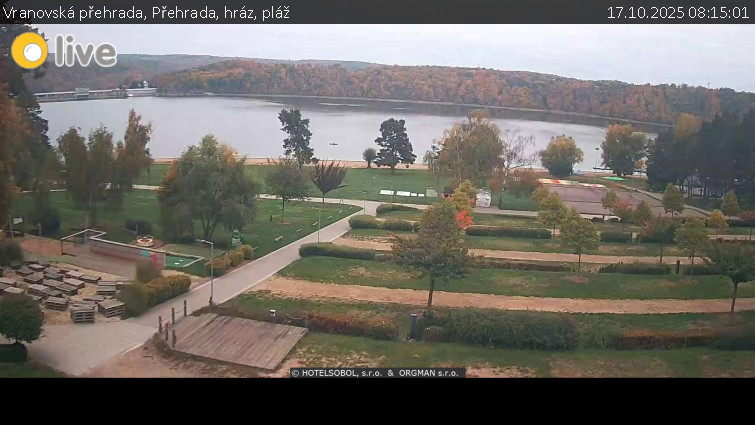 Vranovská přehrada - Přehrada, hráz, pláž - 17.10.2025 v 08:15 Vranovská přehrada - Přehrada, hráz, pláž - 17.10.2025 v 08:15