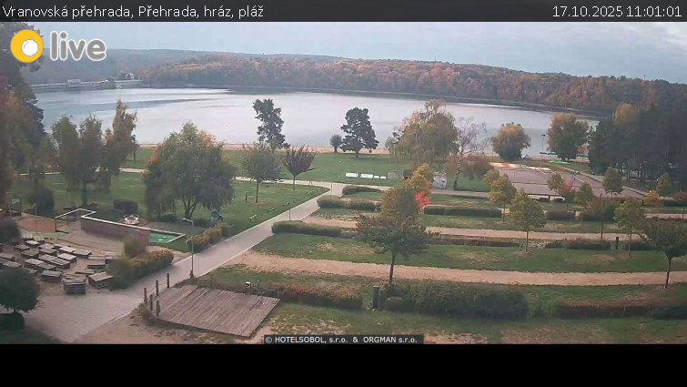 Vranovská přehrada - Přehrada, hráz, pláž - 17.10.2025 v 11:01 Vranovská přehrada - Přehrada, hráz, pláž - 17.10.2025 v 11:01