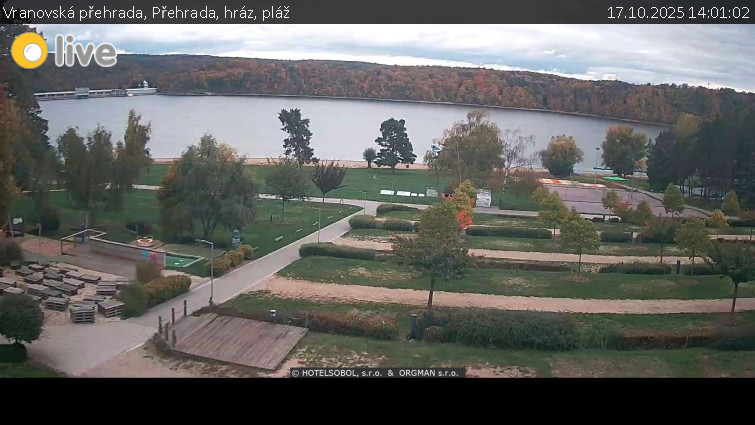 Vranovská přehrada - Přehrada, hráz, pláž - 17.10.2025 v 14:01 Vranovská přehrada - Přehrada, hráz, pláž - 17.10.2025 v 14:01