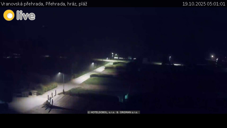 Vranovská přehrada - Přehrada, hráz, pláž - 19.10.2025 v 05:01 Vranovská přehrada - Přehrada, hráz, pláž - 19.10.2025 v 05:01