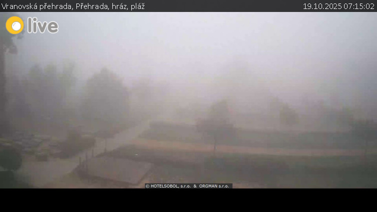 Vranovská přehrada - Přehrada, hráz, pláž - 19.10.2025 v 07:15 Vranovská přehrada - Přehrada, hráz, pláž - 19.10.2025 v 07:15