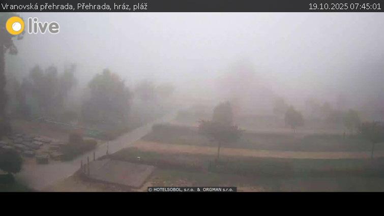 Vranovská přehrada - Přehrada, hráz, pláž - 19.10.2025 v 07:45 Vranovská přehrada - Přehrada, hráz, pláž - 19.10.2025 v 07:45