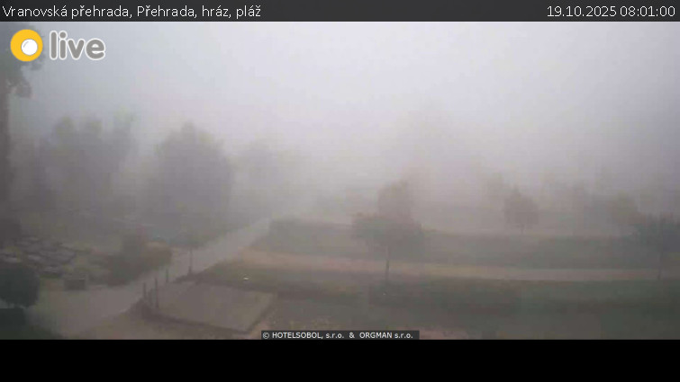 Vranovská přehrada - Přehrada, hráz, pláž - 19.10.2025 v 08:01 Vranovská přehrada - Přehrada, hráz, pláž - 19.10.2025 v 08:01