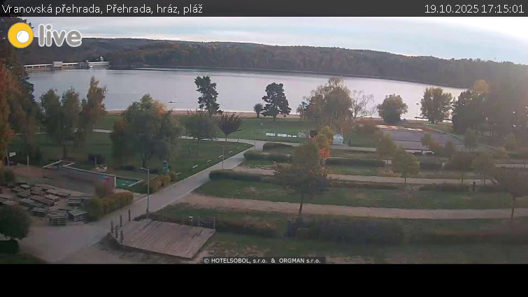 Vranovská přehrada - Přehrada, hráz, pláž - 19.10.2025 v 17:15 Vranovská přehrada - Přehrada, hráz, pláž - 19.10.2025 v 17:15