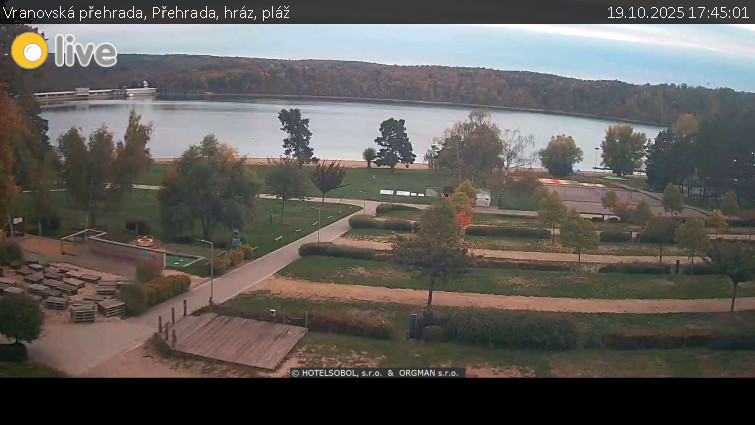 Vranovská přehrada - Přehrada, hráz, pláž - 19.10.2025 v 17:45 Vranovská přehrada - Přehrada, hráz, pláž - 19.10.2025 v 17:45