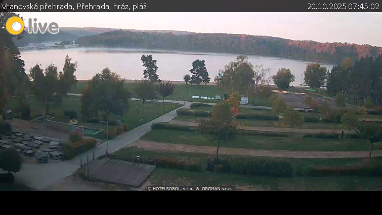 Vranovská přehrada - Přehrada, hráz, pláž - 20.10.2025 v 07:45 Vranovská přehrada - Přehrada, hráz, pláž - 20.10.2025 v 07:45