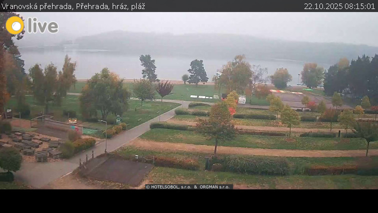 Vranovská přehrada - Přehrada, hráz, pláž - 22.10.2025 v 08:15 Vranovská přehrada - Přehrada, hráz, pláž - 22.10.2025 v 08:15