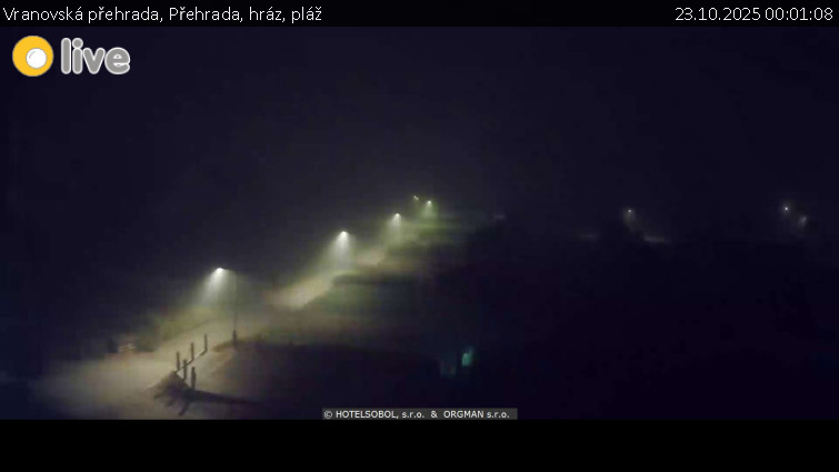 Vranovská přehrada - Přehrada, hráz, pláž - 23.10.2025 v 00:01 Vranovská přehrada - Přehrada, hráz, pláž - 23.10.2025 v 00:01