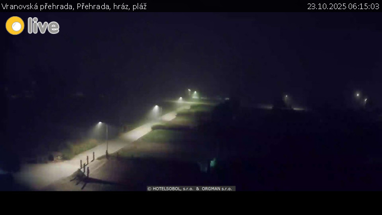 Vranovská přehrada - Přehrada, hráz, pláž - 23.10.2025 v 06:15 Vranovská přehrada - Přehrada, hráz, pláž - 23.10.2025 v 06:15