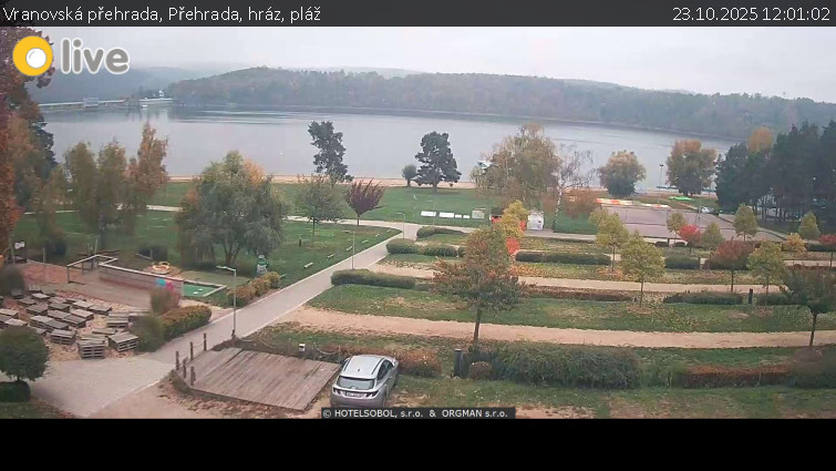 Vranovská přehrada - Přehrada, hráz, pláž - 23.10.2025 v 12:01 Vranovská přehrada - Přehrada, hráz, pláž - 23.10.2025 v 12:01