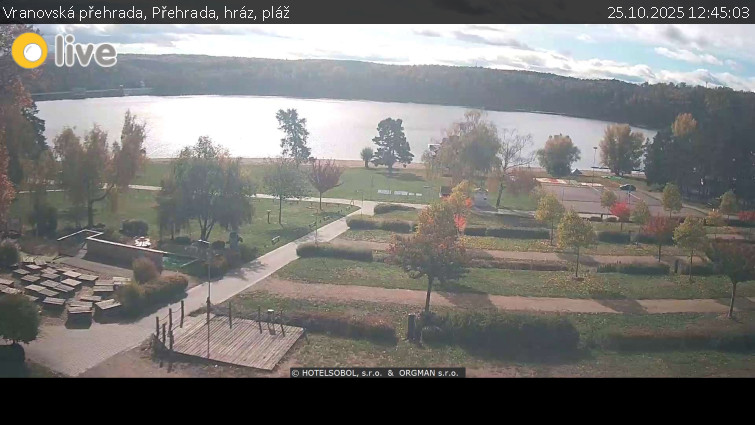 Vranovská přehrada - Přehrada, hráz, pláž - 25.10.2025 v 12:45 Vranovská přehrada - Přehrada, hráz, pláž - 25.10.2025 v 12:45