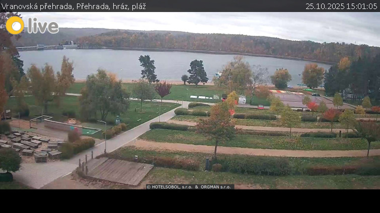 Vranovská přehrada - Přehrada, hráz, pláž - 25.10.2025 v 15:01 Vranovská přehrada - Přehrada, hráz, pláž - 25.10.2025 v 15:01