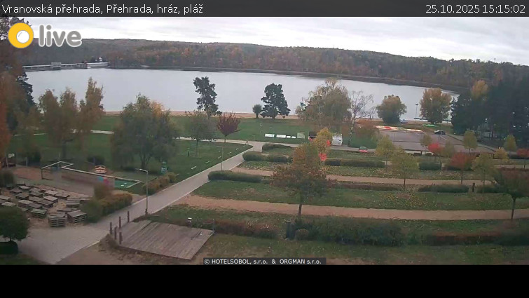 Vranovská přehrada - Přehrada, hráz, pláž - 25.10.2025 v 15:15 Vranovská přehrada - Přehrada, hráz, pláž - 25.10.2025 v 15:15