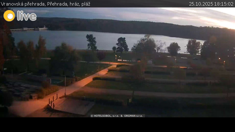 Vranovská přehrada - Přehrada, hráz, pláž - 25.10.2025 v 18:15 Vranovská přehrada - Přehrada, hráz, pláž - 25.10.2025 v 18:15