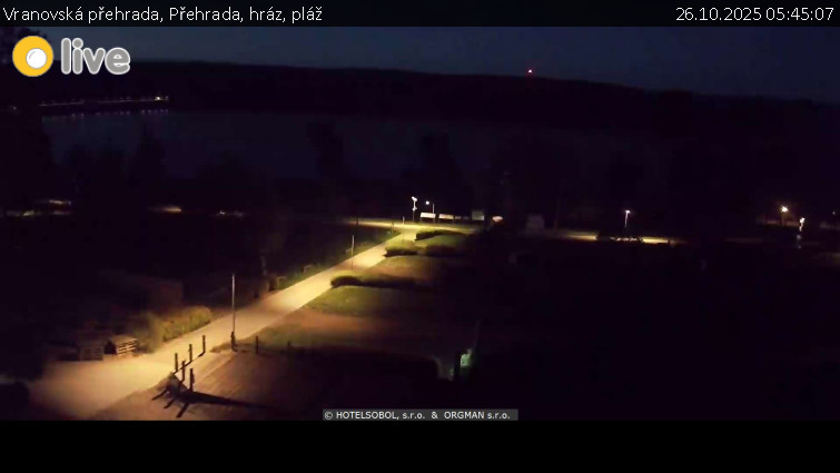 Vranovská přehrada - Přehrada, hráz, pláž - 26.10.2025 v 05:45 Vranovská přehrada - Přehrada, hráz, pláž - 26.10.2025 v 05:45