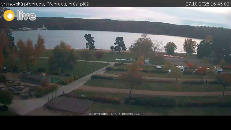 Vranovská přehrada - Přehrada, hráz, pláž - 27.10.2025 v 16:45 Vranovská přehrada - Přehrada, hráz, pláž - 27.10.2025 v 16:45