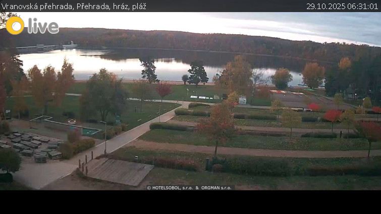 Vranovská přehrada - Přehrada, hráz, pláž - 29.10.2025 v 06:31 Vranovská přehrada - Přehrada, hráz, pláž - 29.10.2025 v 06:31