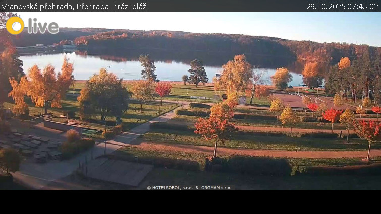 Vranovská přehrada - Přehrada, hráz, pláž - 29.10.2025 v 07:45 Vranovská přehrada - Přehrada, hráz, pláž - 29.10.2025 v 07:45