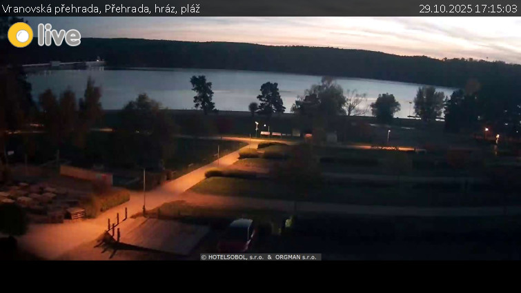 Vranovská přehrada - Přehrada, hráz, pláž - 29.10.2025 v 17:15 Vranovská přehrada - Přehrada, hráz, pláž - 29.10.2025 v 17:15