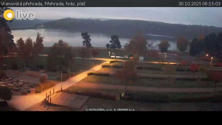 Vranovská přehrada - Přehrada, hráz, pláž - 30.10.2025 v 06:15 Vranovská přehrada - Přehrada, hráz, pláž - 30.10.2025 v 06:15