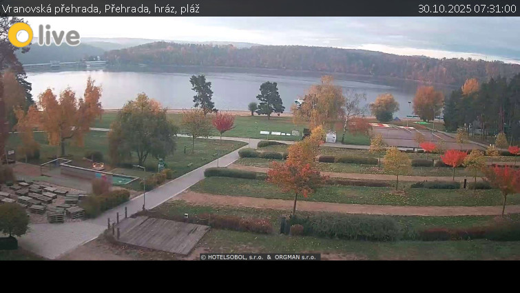 Vranovská přehrada - Přehrada, hráz, pláž - 30.10.2025 v 07:31 Vranovská přehrada - Přehrada, hráz, pláž - 30.10.2025 v 07:31