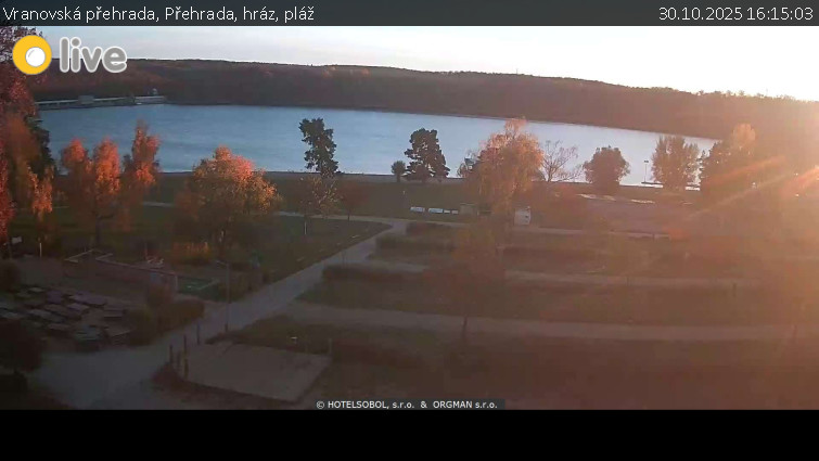Vranovská přehrada - Přehrada, hráz, pláž - 30.10.2025 v 16:15 Vranovská přehrada - Přehrada, hráz, pláž - 30.10.2025 v 16:15