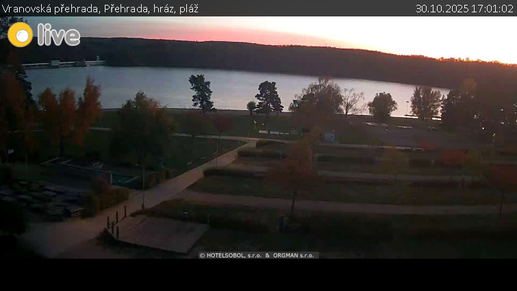 Vranovská přehrada - Přehrada, hráz, pláž - 30.10.2025 v 17:01 Vranovská přehrada - Přehrada, hráz, pláž - 30.10.2025 v 17:01