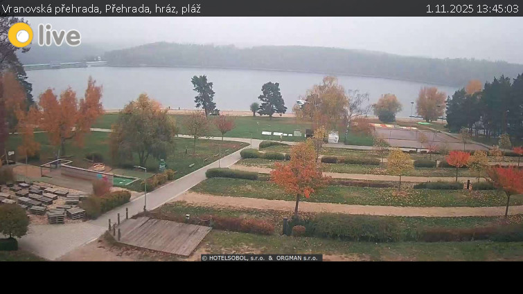 Vranovská přehrada - Přehrada, hráz, pláž - 1.11.2025 v 13:45 Vranovská přehrada - Přehrada, hráz, pláž - 1.11.2025 v 13:45