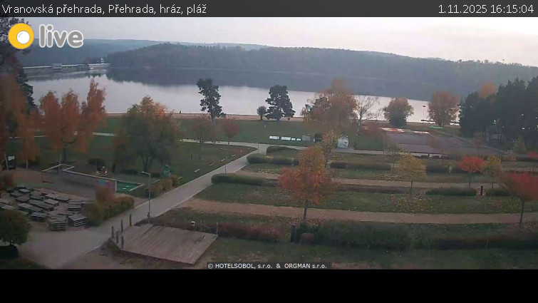 Vranovská přehrada - Přehrada, hráz, pláž - 1.11.2025 v 16:15 Vranovská přehrada - Přehrada, hráz, pláž - 1.11.2025 v 16:15