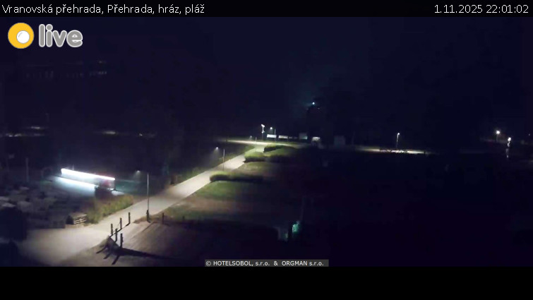 Vranovská přehrada - Přehrada, hráz, pláž - 1.11.2025 v 22:01 Vranovská přehrada - Přehrada, hráz, pláž - 1.11.2025 v 22:01