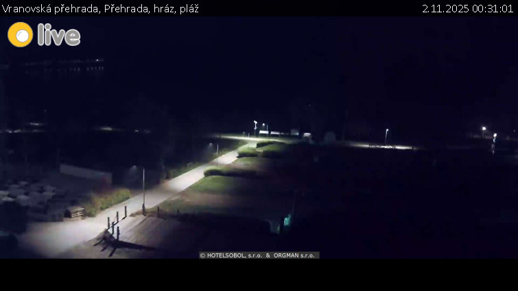 Vranovská přehrada - Přehrada, hráz, pláž - 2.11.2025 v 00:31 Vranovská přehrada - Přehrada, hráz, pláž - 2.11.2025 v 00:31