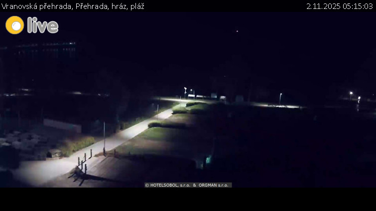 Vranovská přehrada - Přehrada, hráz, pláž - 2.11.2025 v 05:15 Vranovská přehrada - Přehrada, hráz, pláž - 2.11.2025 v 05:15